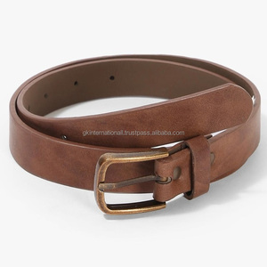 Cinturón de cuero genuino para hombre, cinturón de trabajo informal para hombre, vaqueros, cinturones y accesorios de cuero para hombre con hebilla de pasador de latón - Product Image 4