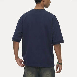 เสื้อยืดผู้ชายฤดูร้อนขายส่ง รับทำโลโก้ด้านหน้า สไตล์วินเทจ ผ้าเจอร์ซีย์แบบเรียบ ทรงครอป โอเวอร์ไซส์ สวมใส่สบาย ผ้าฝ้าย 100% ไซส์พลัส - Product Image 2