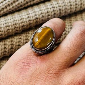 Trendy Fashionable Boho Gemstone <b>Rings</b> Oxidized Silver Plated Brass Statement <b>Chunky</b> Tribal Women - Product Image 6
