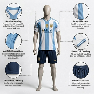 Conjunto de Uniforme de Fútbol Sublimado Personalizado, Uniforme de Fútbol Unisex, Kit Completo, Logotipo del Equipo Personalizado, Número en la Parte Delantera, Pantalones Cortos Transpirables de Secado Rápido - Product Image 5