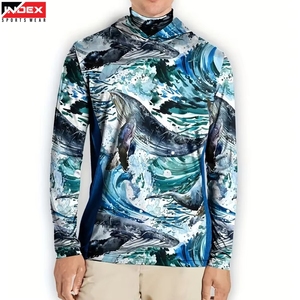 Camisa de Pesca con Capucha de Manga Larga para Hombre, con Estampado de Ballena, Protección Solar Anti-UV, Marca INDEX - Product Image 1