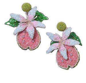 Pendientes bordados a mano, pendientes personalizados con múltiples cuentas, joyería festiva para mujer al mejor precio, pendientes con cuentas. - Product Image 1