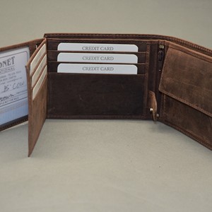 Portefeuille homme en cuir véritable, vintage, court, à fermeture pliante, marron, durable, pour usage quotidien - Product Image 4