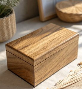 Handmade Hinged <b>Wooden</b> Storage <b>Box</b> with Foldable Design <b>Large</b> Capacity Minimalist for Tableware Organization - Product Image 5