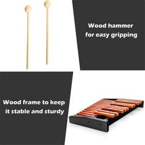 Set Xilofono a 25 Note per Adulti e Principianti in Legno di Pino Marrone e Nero Include 2 Bacchette e Borsa per il Trasporto - Product Image 4