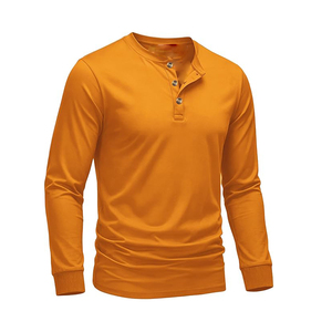 T-shirt à manches longues en coton personnalisé avec logo, col rond, lourd, confortable et doux pour homme - Product Image 5