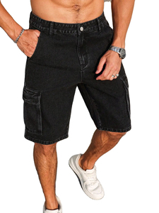 Pantalones Cortos Personalizados para Hombre, de Algodón Lavado a la Piedra, Estampados, Ajustados, con Diseño Hip Hop, Premium, Desgastados - Product Image 4