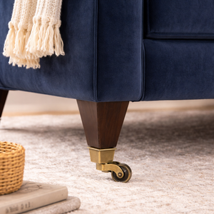 Wholesale Solid Wood Square Tapered Furniture <b>Legs</b> With Brass Caster Wheels Custom Wooden Sofa Feet <b>Replacement</b> Parts - Product Image 6