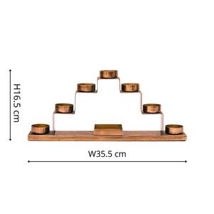 Support de bougies vintage en métal, chandelier pyramidal à 8 niveaux, bronze antique, centre de table de luxe pour mariage - Product Image 4