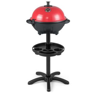 Grill Elettrico Rosso da 1200W con Doppia Zona di Cottura 2-in-1, da Terra e da Tavolo, per 6-10 Persone, Ideale per Cucine Esterne - Product Image 2