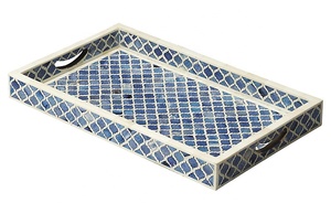 Handmade Designer Resin Inlay Rectangular Storage Tray Wooden Serving Customized Color Modern Luxury for Desk <b>Bedding</b> Beverage - Product Image 2
