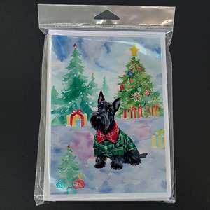 Scottish Terrier Whimsical A7 Christmas Greeting Cards Pack of 8 Blank Note Cards with <b>Envelopes</b> <b>5x7</b> Size - Product Image 3