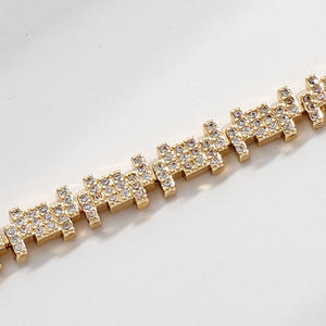 New Fashion Design Women Jewelry Micro Pave Set Moissanite Bracelet High Polish Diamond Bar Shape <b>Choker</b> Necklace Bracelet - Product Image 4