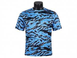 Unisex Blue Black Animal Camo Sublimation <b>T</b>-<b>Shirt</b> Short Sleeve Breathable Hunting Tops Summer Front Logo 100% Polyester - Product Image 6