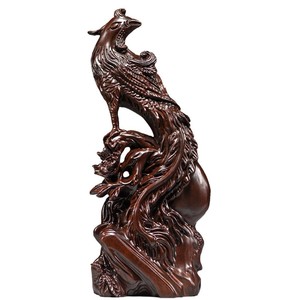 Escultura Tradicional de Pájaro Fénix Hecha a Mano en Madera de Teca Aqdus Saleem - Arte de Mesa Ecológico y Duradero para Sala de Estar | - Product Image 1