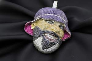 Collier pendentif personnalisé en argent 925 certifié Moissanite, style hip-hop luxe glacé pour rappeur - Product Image 5