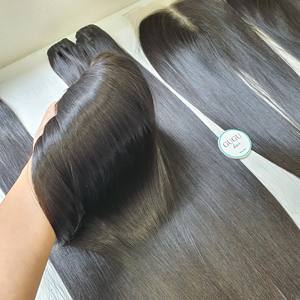 Marque privée Super Double Drawn Vietnamien Remy Trame Extensions de Cheveux Os Droite HD Dentelle Bundles Noir Vierge Cheveux pour les Femmes - Product Image 1