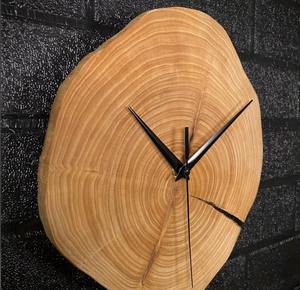 Reloj de Pared Analógico de Cuarzo de Madera Rústico Hecho a Mano, Diseño Moderno y Abstracto, Funciona con Batería, Regalo de Boda, Decoración del Hogar - Product Image 1