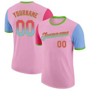 เสื้อเบสบอลสีชมพูแบบกำหนดเอง ชื่อทีมแบบซับลิเมชั่น 00 เสื้อผ้ากีฬาโพลีเอสเตอร์คอกลมแขนสั้นแบบยูนิเซ็กส์ - Product Image 1