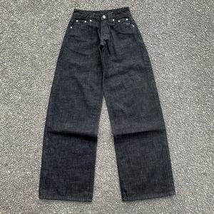 Pantalones Cargo de Mezclilla Japonesa Cruda Negra de Talle Alto Personalizados, Corte Regular, Estilo Urbano, Transpirables, con Bordado, para Hombre - Product Image 1