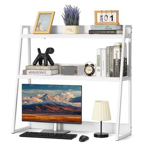 Organizzatore da Scrivania a 2 Livelli 95x32x90 cm, Scaffale Espositivo per Ufficio, Libreria e Scaffalatura - Product Image 6