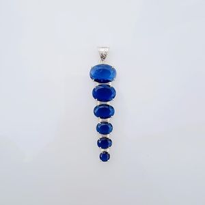 Colgante de Cuarzo Tanzanita, Plata de Ley 925, Collar de Piedras Preciosas Bohemio Hecho a Mano, Regalo para Mujer, Joyería de Moda - Product Image 1