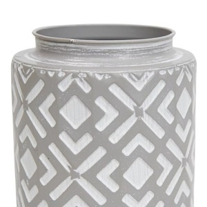 Vase en métal géométrique gris moderne The Vase Edit, hauteur 6,25 pouces, décoration de table faite à la main - Product Image 4