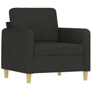 Fauteuil individuel en tissu noir (100 % polyester) pour salon, avec structure en métal et textilène, au design élégant - Product Image 2