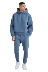 Survêtement d'entraînement hivernal 2-en-1 respirant en molleton à capuche, coupe ample et décontractée, style streetwear, pour hommes, vente en gros, personnalisable - Product Image 4