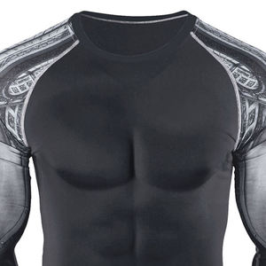Men's <b>Black</b> <b>Long</b> Sleeve Raglan Crew Neck <b>T</b>-<b>Shirt</b> Solid Color Quick Dry Breathable Regular Fit Sporty Sublimated Digital Print - Product Image 4