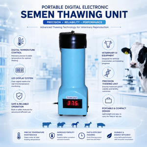 Portable Digital Semen Thawing Unit | Stainless Steel Veterinary AI Equipment 0.2°C Accuracy 100-240VAC for Cattle Breeding Farm - Product Image 5