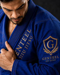 Kimono de Jiu Jitsu BJJ Genteel para Hombre, Azul, 100% Algodón, Bordado, Corte Regular, Ropa de Artes Marciales para Adultos - Product Image 6