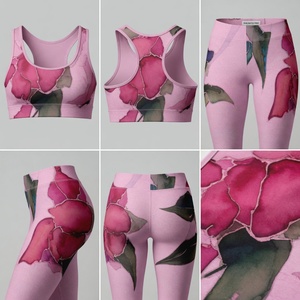 Vêtements de fitness sublimés pour femmes Vêtements de gymnastique durables Extensible actif dans les quatre sens Production en usine écologique. - Product Image 5