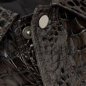 Chaqueta de Cuero con Estampado de Cocodrilo para Hombre, Chaqueta de Invierno Casual de Cuero PU, Ajustada, Duradera, Chaqueta de Moda Urbana - Product Image 3
