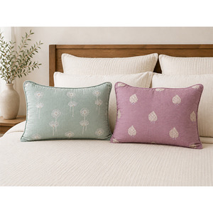 Luxury 100% Linen Embroidered Rectangle <b>Cushion</b> <b>Cover</b> Festival Pattern | Washable Eco-Friendly Decorative Pillow <b>Cover</b> for Home - Product Image 4
