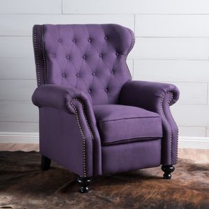 Sillón Reclinable con Detalles en Color Ciruela y Brazos Enrollados para una Comodidad Envolvente - Product Image 2