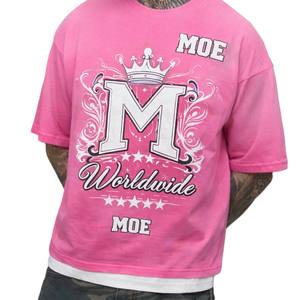Camiseta de Hombre con Estampado Gráfico Personalizado, Degradado Rosa, Estilo Urbano, Algodón, Producción en Masa OEM de Fábrica - Product Image 3