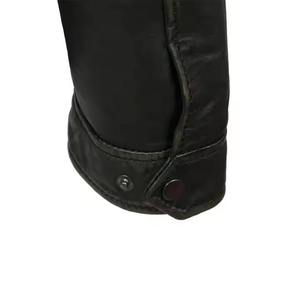 Chaqueta de Cuero Genuino con Botones a Presión y Cremallera, Cuello de Piel Ajustable, Chaqueta de Invierno Elegante con Bolsillos con Cremallera, Servicio OEM/ODM - Product Image 4