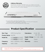 [KINGSMAN AITC] RAM de bureau double canal haute performance DDR5 6000 MHz overclockée 32 Go (2x16 Go) CL38 pour Intel/AMD en stock