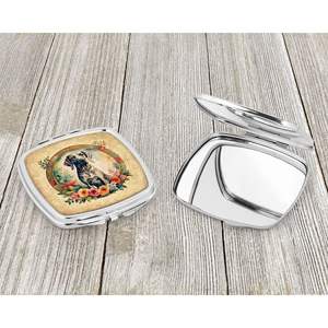 Women's & Girls' Compact Travel <b>Makeup</b> <b>Mirror</b> Folding Handheld Design with Weimaraner Flowers Decor Pocket Size Gift - Product Image 3