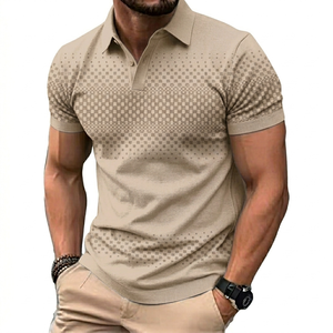 Camiseta de Punto de Manga Corta para Hombre, Suave, Transpirable, Antiarrugas, Corte Clásico Ajustado, Versátil, Informal, para Uso Diario, Oficina y Negocios - Product Image 3