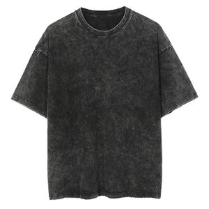 เสื้อยืดสตรีทแวร์ขายดี 100% ผ้าฟอกสี สำหรับผู้ชาย คุณภาพสูง แบบโอเวอร์ไซส์ เสื้อยืดฟอกสีเรียบๆ สำหรับผู้ชาย - Product Image 6