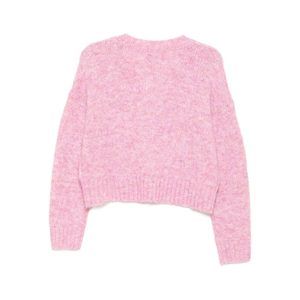 Cardigan long rose brodé en tricot à col en V pour femme, en laine/cachemire épais, style décontracté hiver, coupe européenne et américaine - Product Image 4