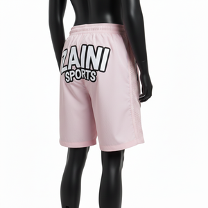 Shorts cortavientos para mujer, ligeros, de tela de poliéster tejida, con paneles laterales de malla, logotipo personalizado con transferencia térmica. - Product Image 5