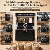 Machine à café automatique commerciale italienne entièrement automatique avec écran tactile et bras mécanique, capacité de 16 tasses