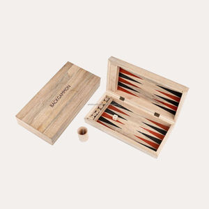 Jeu de backgammon portable en bois de manguier et résine de luxe fait à la main personnalisé - Product Image 2
