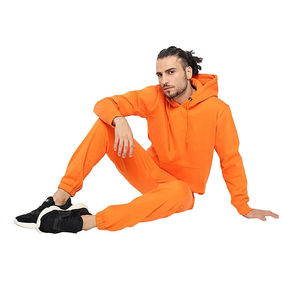 <b>Men's</b> Winter Streetwear Tracksuit Set 100% Cotton Anti-Pilling Hooded <b>Pullover</b> Fleece Lining Regular Fit Full-Length Sportswear - Product Image 5