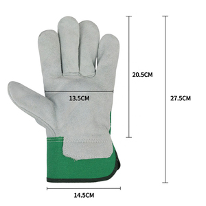 Guantes de Trabajo Swelder de Cuero Vacuno Verde de 10.5 Pulgadas para Procesamiento de Metales, etc. - Product Image 2