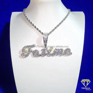 Collar con Colgante 'CAROL' con Incrustaciones de Diamantes Moissanite, Cadena Hip Hop, Joyería de Lujo - Product Image 4