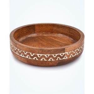 Vente en gros de bols en bois de manguier faits à la main avec un design en relief |   Bol décoratif rond en bois de qualité supérieure pour table |   Bol en bois personnalisé - Product Image 1